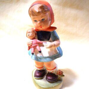 ~~~ Hummel ~~~  Figurine Girl Holding Doll ~ 2.5 x 5 Inches